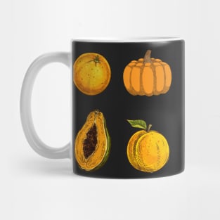 Pack of Fruits Stickers - Pumpkin, Orange, Papaya And Peach Mug